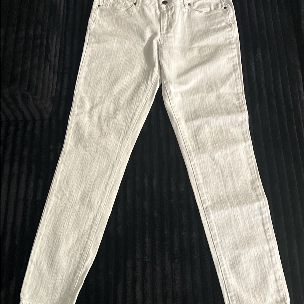 Paige White Skinny Jeans Size 31 Mid Rise Stretch Denim